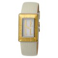 Elletime Women's EL20085S01C Steel and Ion-plating Gold Women's White Dial and Gold Indexes Dial White Strap Watch