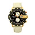 D&G Dolce & Gabbana Men's DW0364 Sean Beige Leather Black Chronograph Dial Watch