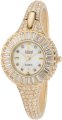 Burgi Women's BU40YG Round Diamond Crystal Gold-tone Bangle Quartz Watch