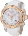 Invicta Women's 0952 Venom Reserve Chronograph White Mother-Of-Pearl Dial White Leather Watch