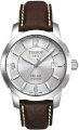 Tissot Men's Sport T014.410.16.037.00 Brown Leather Quartz Watch with Silver Dial