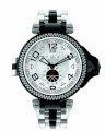 Gio Monaco Men's 476-BFWD Obloide Silver Dial Big Date Steel and Black PVD Diamond Watch