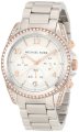 Women's Rose Gold Tone Bezel Stainless Steel Quartz Chronograph Silver Dial Date Display