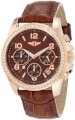 Invicta Women's IBI-10064-007 Chronograph Brown Dial Dark Brown Leather Watch