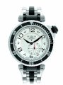 Gio Monaco Men's 654 Poseidon Silver Dial Steel and Black PVD Watch