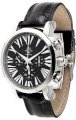 Gio Monaco Men's 120-A oneOone Automatic Black Dial Alligator Leather Chronograph Watch