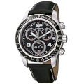 Tissot Men's T0394171605702 V 8 Black Leather Strap Chronograph Dial Watch