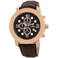 JBW-Just Bling Men's JB-6116L-G "Tazo" 18K Rose Gold-Plated Chronograph Genuine Leather Watch