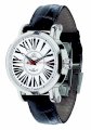 Gio Monaco Men's 157-A oneOone Automatic White Dial Black Alligator Leather Watch