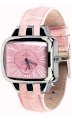 Gio Monaco Women's 222-A Hollywood Rectangular Pink Alligator Leather Watch