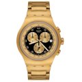Swatch Men's Irony YOG403G Gold Stainless-Steel Quartz Watch with Black Dial