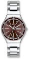 Swatch Men's YGS752G Quartz Burgandy Dial Date Stainless Steel Watch