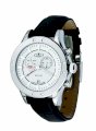 Gio Monaco Men's 773-F Estasi White Dial Black Leather Alarm Watch