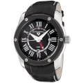 Swiss Legend Men's 10005G-01-BB Traveler GMT Collection Black Dial Black Leather Watch