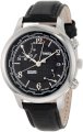 Timex Men's T2N609DH Intelligent Quartz Traveller World Time Silver Case Black Strap Watch