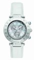 Versace Women's 68C99D498 S001 Reve Chrono Mother-of-Pearl Dial Sapphire Crystal Chronograph Date Black Leather Watch