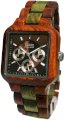 Tense Square Natural Sandal/Green Wood Hypoallergentic Watch B7305SG