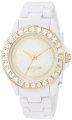 Morgan Women's M1060W White Plastic Crystallized Gold Bezel Watch