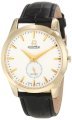 Roamer of Switzerland Men's 938858 48 25 09 Galaxy Gold PVD White Dial Black Leather Watch