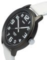 Timex Mens Black Dial INDIGLO Night Glow Big Dial White Leather Watch T2N204