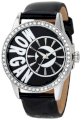 Morgan Women's M1103B Round Crystallized Black with Logo Watch
