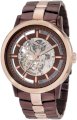 Kenneth Cole New York Men's KC9031 Automatic Brown Ion-Plating Rose Gold Transparent Clear Dial Watch