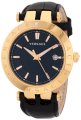 Versace Men's 23Q80D008 S009 V-Race 3 Hands Rose-Gold Plated 3-Interchangeable Rings Leather Watch