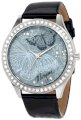 Morgan Women's M1064BSS Stainless Steel Floral Dial Black Watch