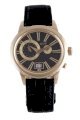 RSW Men's 9140.PP.L1.1.00 Consort Oval Rose Gold Pvd Black Leather Dual Time Watch