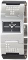 Ted Lapidus Women's D0112RNIX Crystal Accented Charcoal Dial Silver Tone Base Metal and Black Leather Watch