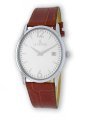 Le Chateau Men's 2672M-WHT Index Markings Dial with Date and Leather Band Watch