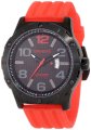 Lancaster Men's OLA0479NR-RS-RS Trendy Black Striped Dial Red Silicone Watch