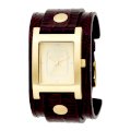  Vestal Women's EA013 Electra Gold-Tone Brown Leather Watch