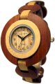 Tense Sandalwood & Maple Retro Round Analog Ladies Rare Wood Watch L8205SM