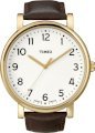 Timex Easy Reader White Dial Gold-tone Brown Leather Mens Watch T2N337