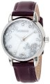 Morgan Women's M923VSS Stainless Steel Thick Case Violet Leather Floral Dial Watch