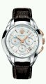 Versace Men's M9A99D002 S497 Character Silver Dial Chronograph Tachymeter Brown Leather Date Watch