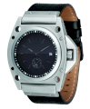  Vestal Men's DEC004 Decibel Matte Silver Case Black Leather Watch