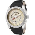 Swiss Legend Men's 10005G-010 Traveler GMT Collection Gold Dial Black Leather Watch