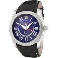 Swiss Legend Men's 10005G-03 Traveler GMT Collection Blue Dial Black Leather Watch