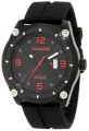 Lancaster Men's OLA0481NR-RS-NR Trendy Black Textured Dial Black Silicone Watch