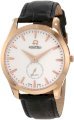Roamer of Switzerland Men's 938858 49 25 09 Galaxy Rose Gold PVD White Dial Black Leather Watch