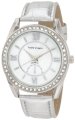Vernier Women's VNR11083SS Mother-Of-Pearl Dial Metalic Polyurethane Strap Quartz Watch