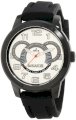 Lancaster Men's OLA0458SL-NR-NR Non Plus Ultra Silver Textured Dial Black Silicone Watch