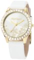 Morgan Women's M1010WGSS Stainless Steel IPG White Strap Floral Dial Watch