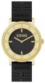  Women's Hollywood White Crystal Black/Gold Textured Dial Black Textured Rubber