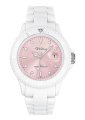 Tekday Women's 652987 Pink Dial White Plastic Strap Date Watch