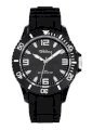 Tekday Men's 652927 Black Plastic Case Silicone Strap Sport Watch
