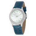 Pedre Women's 7460SX Silver-Tone/ Icy Blue Strap Watch
