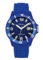 Tekday Men's 652994 Dark Blue Plastic Silicone Strap Date Watch